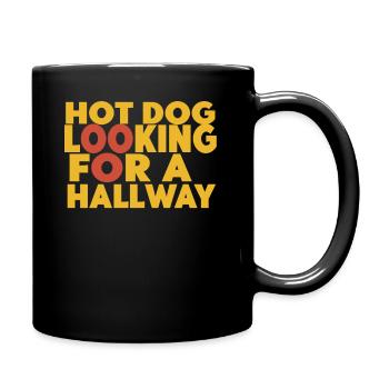 Hot Dog Looking For A Hallway - Full Colour Mug - black - Right