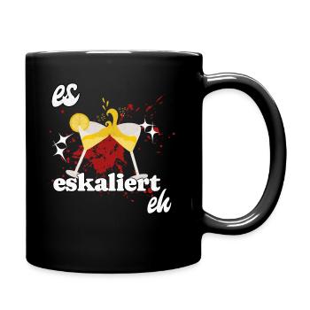 "Es eskaliert eh" Party Kostüm für Mädelsabend - Tasse einfarbig - Schwarz - Rechts