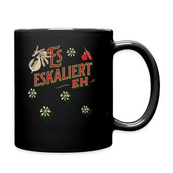 "Es eskaliert eh" Party Kostüm für Weihnachten - Tasse einfarbig - Schwarz - Rechts
