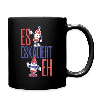 "Es eskaliert eh" Party Kostüm für Mädelsabend - Tasse einfarbig - Schwarz - Rechts
