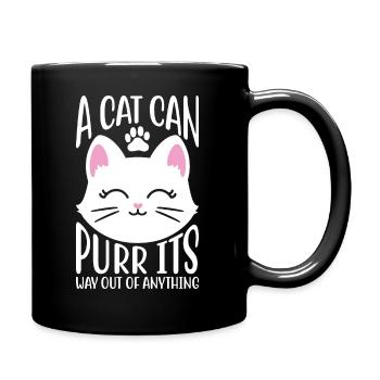 Un chat peut se sortir de n’importe quoi - Mug uni - noir - Droite