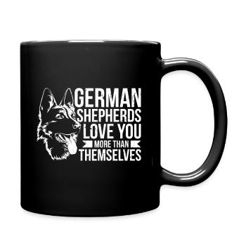 Les bergers allemands vous aiment - Mug uni - noir - Droite