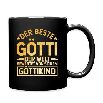 Bester Götti Geschenk - Tasse einfarbig - Schwarz - Rechts