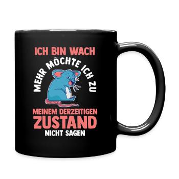 Morgenmuffel Faulenzer Ratte - Tasse einfarbig - Schwarz - Rechts