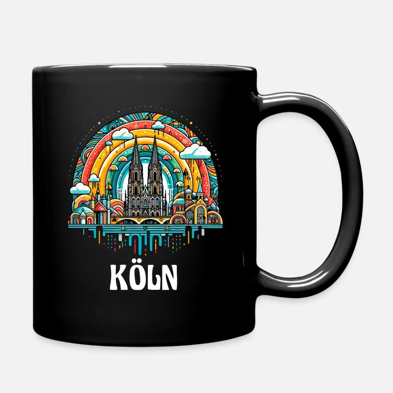Köln Domstadt Kölner Dom Kölsch Karneval Alaaf Fun - Tasse einfarbig - Schwarz