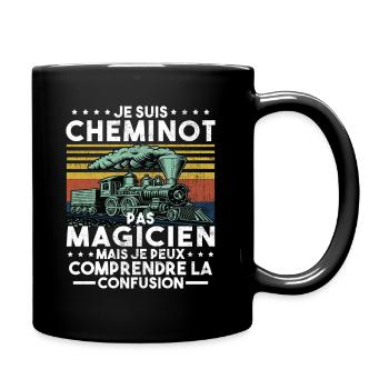 Cheminot Conducteur De Train Chemin De Fer - Mug uni - noir - Droite
