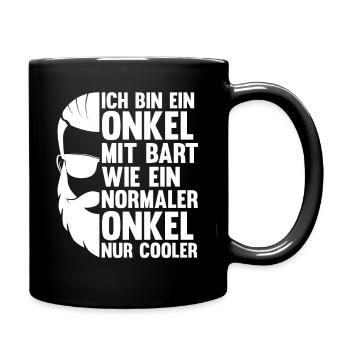Opa Großvater Bärtig Bartträger Schnurrbart Bart - Tasse einfarbig - Schwarz - Rechts
