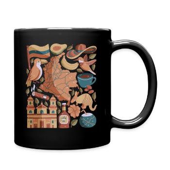 Kolumbien - Tasse einfarbig - Schwarz - Rechts