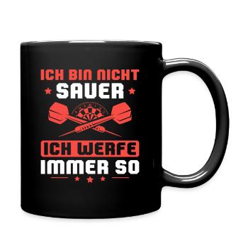 Dartspieler Ich bin nicht sauer Dart - Tasse einfarbig - Schwarz - Rechts