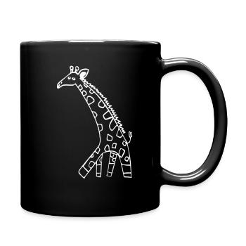 Giraffe Africa Zoo Animals Gift Idea - Full Colour Mug - black - Right