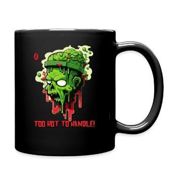 Too Hot to Handle: A melting zombie - Full Colour Mug - black - Right