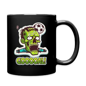 Zombie Fußball, Tor! - Tasse einfarbig - Schwarz - Rechts