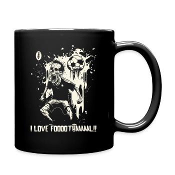 Zombie Kicker: I love football - Full Colour Mug - black - Right