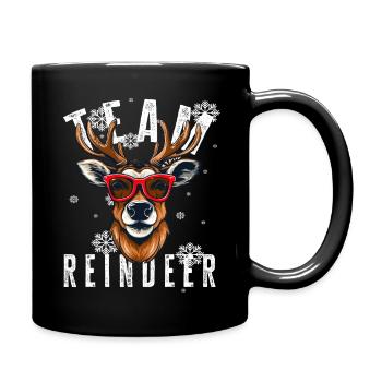 Christmas Motif Reindeer Xmas Team Reindeer - Full Colour Mug - black - Right