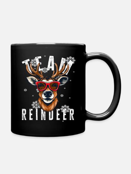 Weihnachtsmotiv Rentier Xmas Team Rentier - Tasse einfarbig - Schwarz