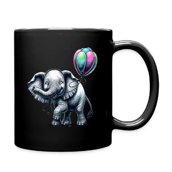 Elephant Balloon Joy - Full Colour Mug - black - Right