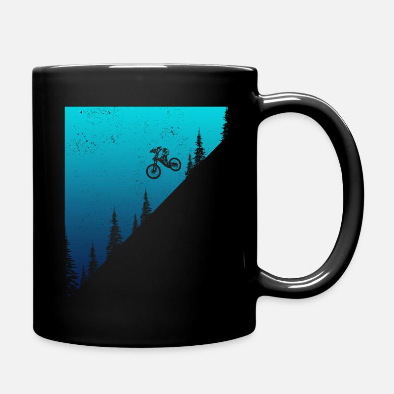 Mountain Bike MTB Downhill Biker Gift - Full Colour Mug - black
