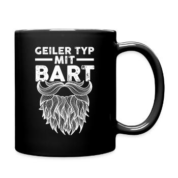 Bärtig Bartträger Schnurrbart Bart - Tasse einfarbig - Schwarz - Rechts