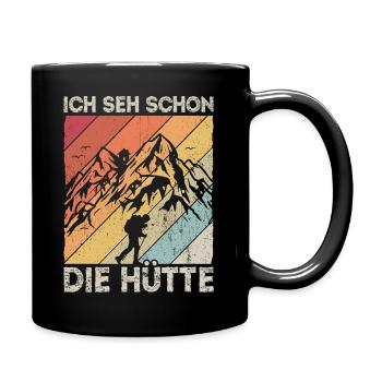 Berghütte Bergsteiger Klettern Natur Alpen Berglie - Tasse einfarbig - Schwarz - Rechts