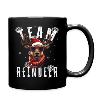 Christmas Motif Reindeer Xmas Team Reindeer - Full Colour Mug - black - Right