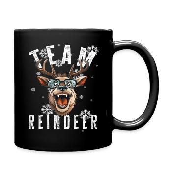 Christmas Motif Reindeer Xmas Team Reindeer - Full Colour Mug - black - Right