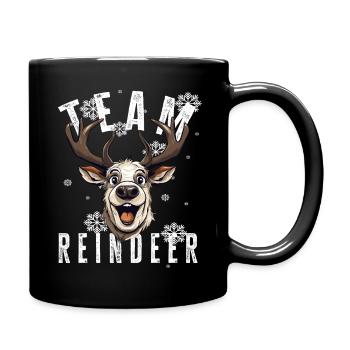 Christmas Motif Reindeer Xmas Team Reindeer - Full Colour Mug - black - Right