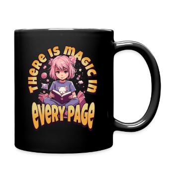 Il y a de la magie dans chaque page - Kawaii Anime Girl - Mug uni - noir - Droite