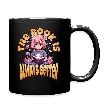 Books are better - Kawaii Girl for Bookworms - Full Colour Mug - black - Right