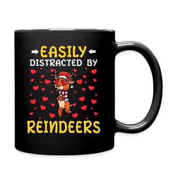Facilement distrait par le Noël des rennes - Mug uni - noir - Droite