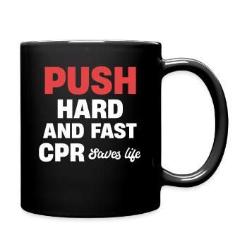 Poussez fort et vite La RCR sauve des vies Instructeur - Mug uni - noir - Droite