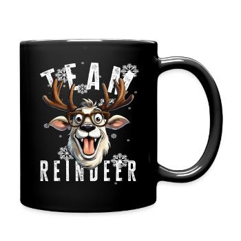 Christmas Motif Reindeer Xmas Team Reindeer - Full Colour Mug - black - Right