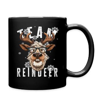 Christmas Motif Reindeer Xmas Team Reindeer - Full Colour Mug - black - Right