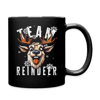 Christmas Motif Reindeer Xmas Team Reindeer - Full Colour Mug - black - Right
