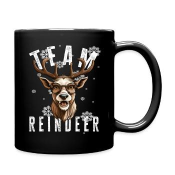 Christmas Motif Reindeer Xmas Team Reindeer - Full Colour Mug - black - Right