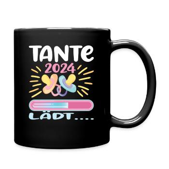 Tante 2024 Loading Tante werden 2024 - Tasse einfarbig - Schwarz - Rechts
