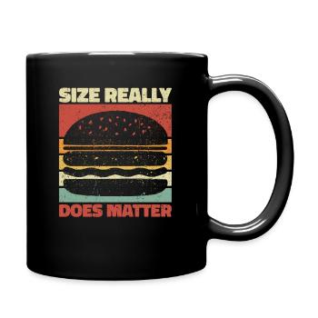 La taille compte vraiment - Burger humour cadeau - Mug uni - noir - Droite