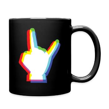 ROCK HAND Glitch Art RGB-Split - Tasse einfarbig - Schwarz - Rechts