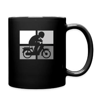 Mofa Mofaroller Moped Mofafahrer tshirt Mofa - Tasse einfarbig - Schwarz - Rechts