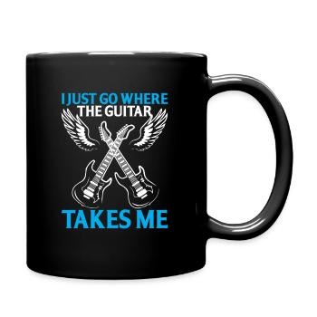 Je vais là où la guitare me mène - Mug uni - noir - Droite