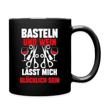 Wein Bastler Basteln - Tasse einfarbig - Schwarz - Rechts