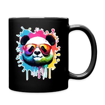 Panda / Animal / Zoo / Bamboo / Wild / Childlike - Full Colour Mug - black - Right