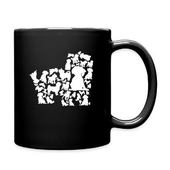 Havaneser Hund Havanezer Silhouette Posen - Tasse einfarbig - Schwarz - Rechts