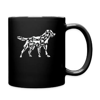 Labrador Retriever Hund Silhouette Posen - Tasse einfarbig - Schwarz - Rechts