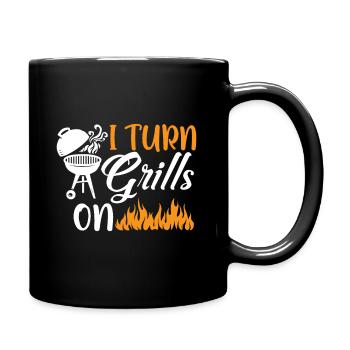 Ich Schalte Grills Ein - Tasse einfarbig - Schwarz - Rechts
