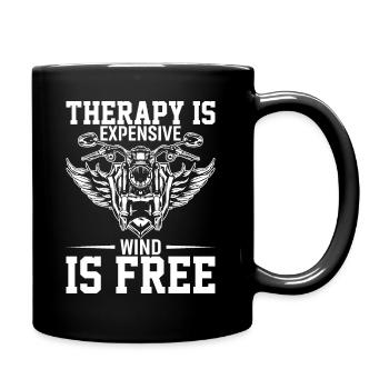 La thérapie coûte cher, le vent est gratuit - Mug uni - noir - Droite