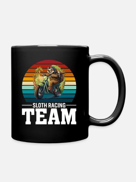 Sloth Racing Team - Full Colour Mug - black