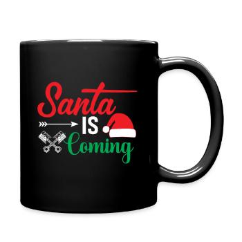 Le Père Noël arrive - Mug uni - noir - Droite