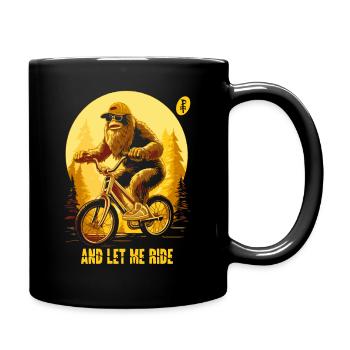 Let me drive, Bigfoot camouflaged while cycling - Full Colour Mug - black - Right