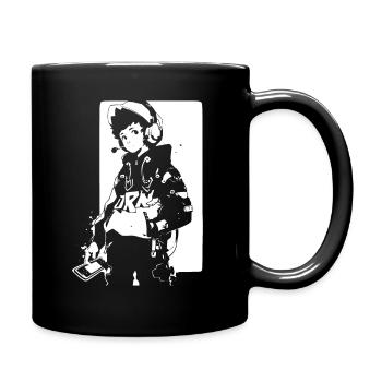 Shibuya's cool Cyberpunk Style Anime Boy Otaku - Tasse einfarbig - Schwarz - Rechts