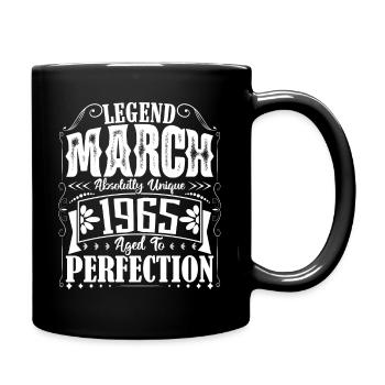 March 1965. March 1965 Birthday Gift. March. - Full Colour Mug - black - Right